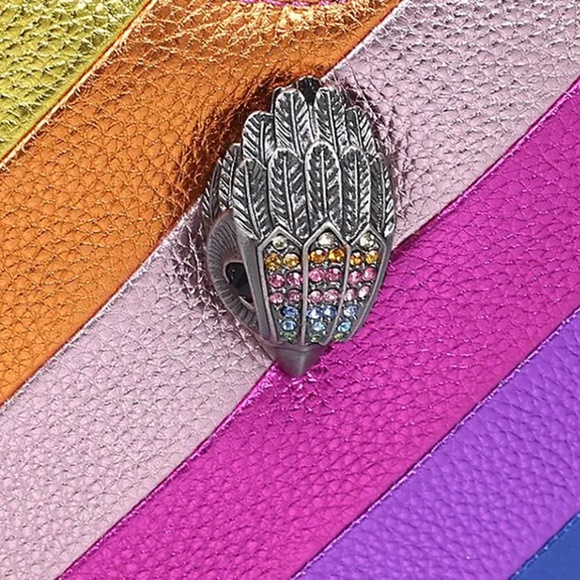 Kurt Geiger London Kensington Rainbow Leather Heart Crossbody Bag - Picture 4 of 8